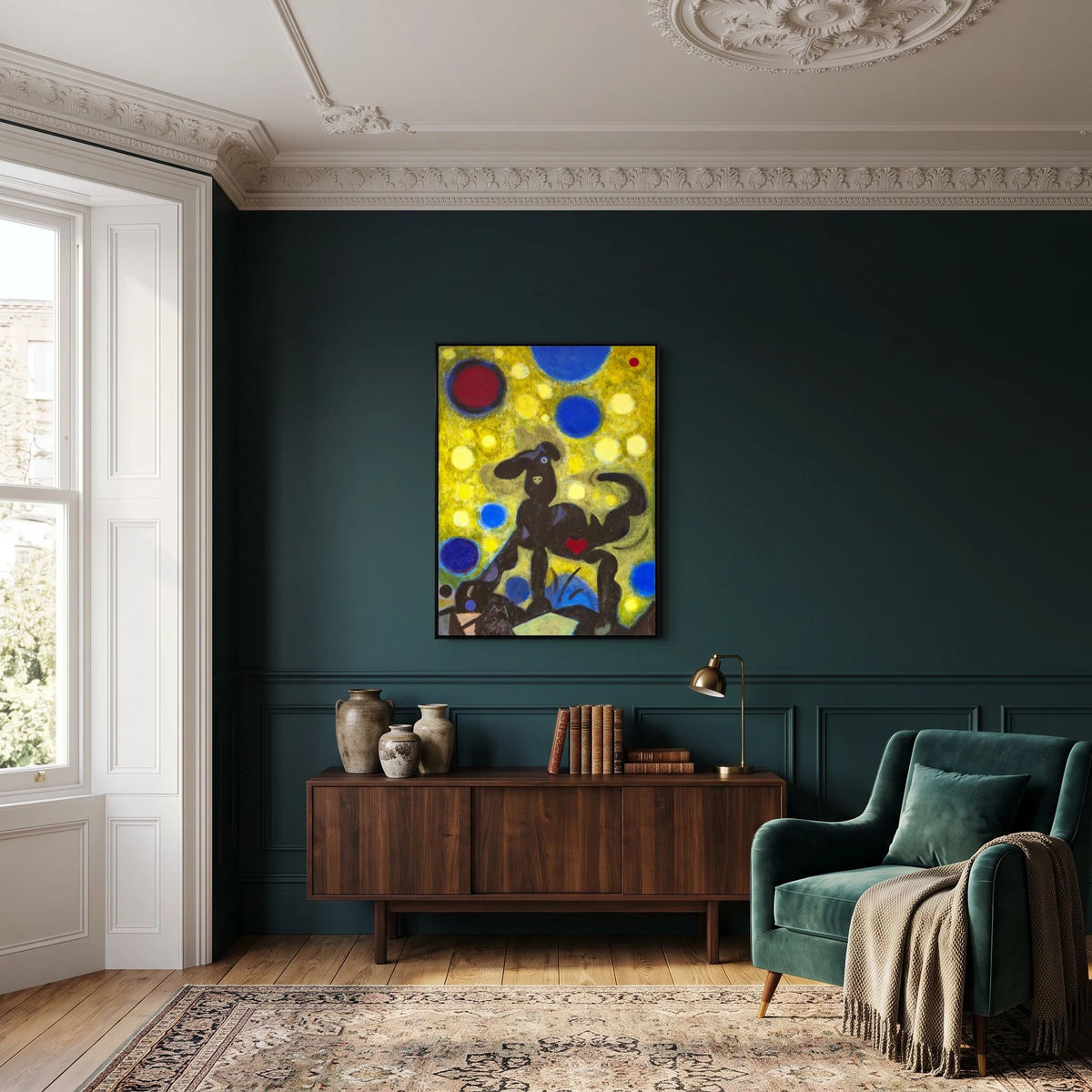 Forbavset Glad Hund - Canvas