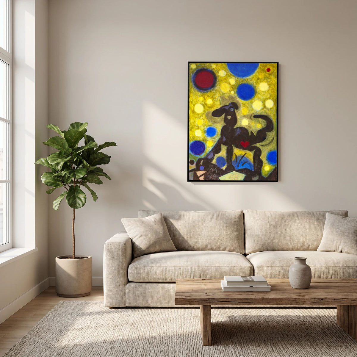 Forbavset Glad Hund - Canvas